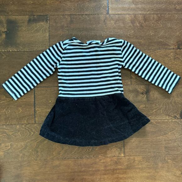 Bonnie Jean Baby Girls 18 Month Dress Black White Striped Ladybugs - Picture 5 of 5